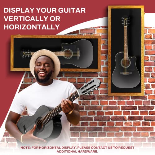 Natural Oak Acrylic Acoustic Guitar Wall Display Case Y48508