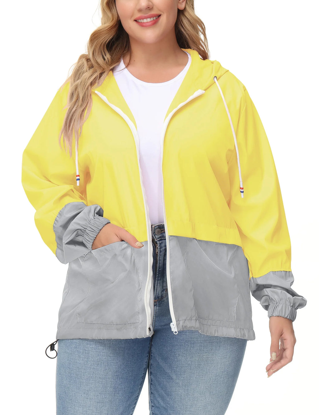 Plus Size Waterproof Hooded Rain Jacket S816