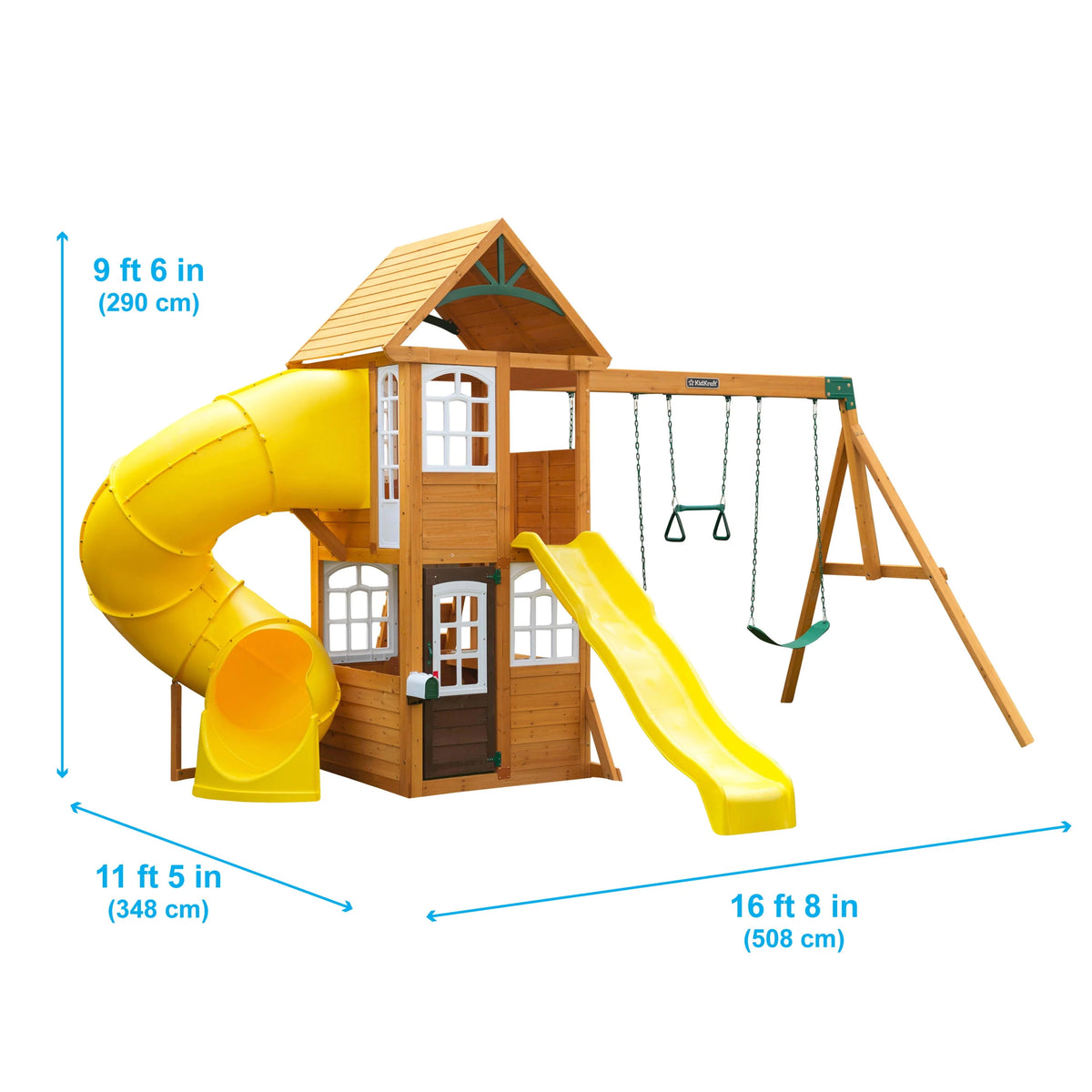 Wooden Swing Set with Slide and Play Kitchen R76668