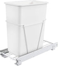 White 30-Quart Wire Bottom Mount Pullout Trash Can W1302