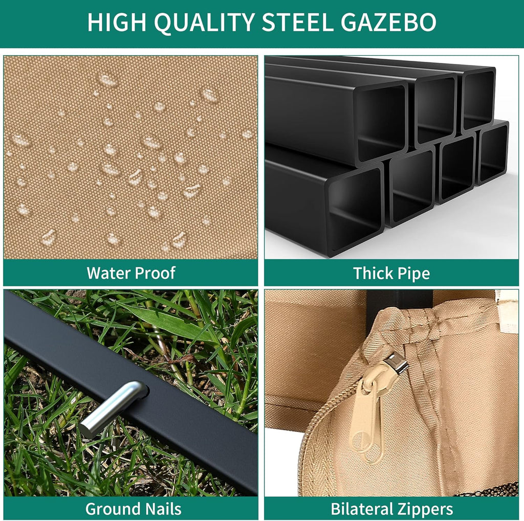 10x10 Steel Canopy with Mosquito Netting Y9573