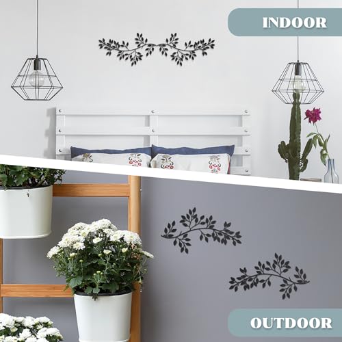 2 Pieces Metal Tree Leaf Wall Decor Wrought Iron Scroll Sculptures D8987