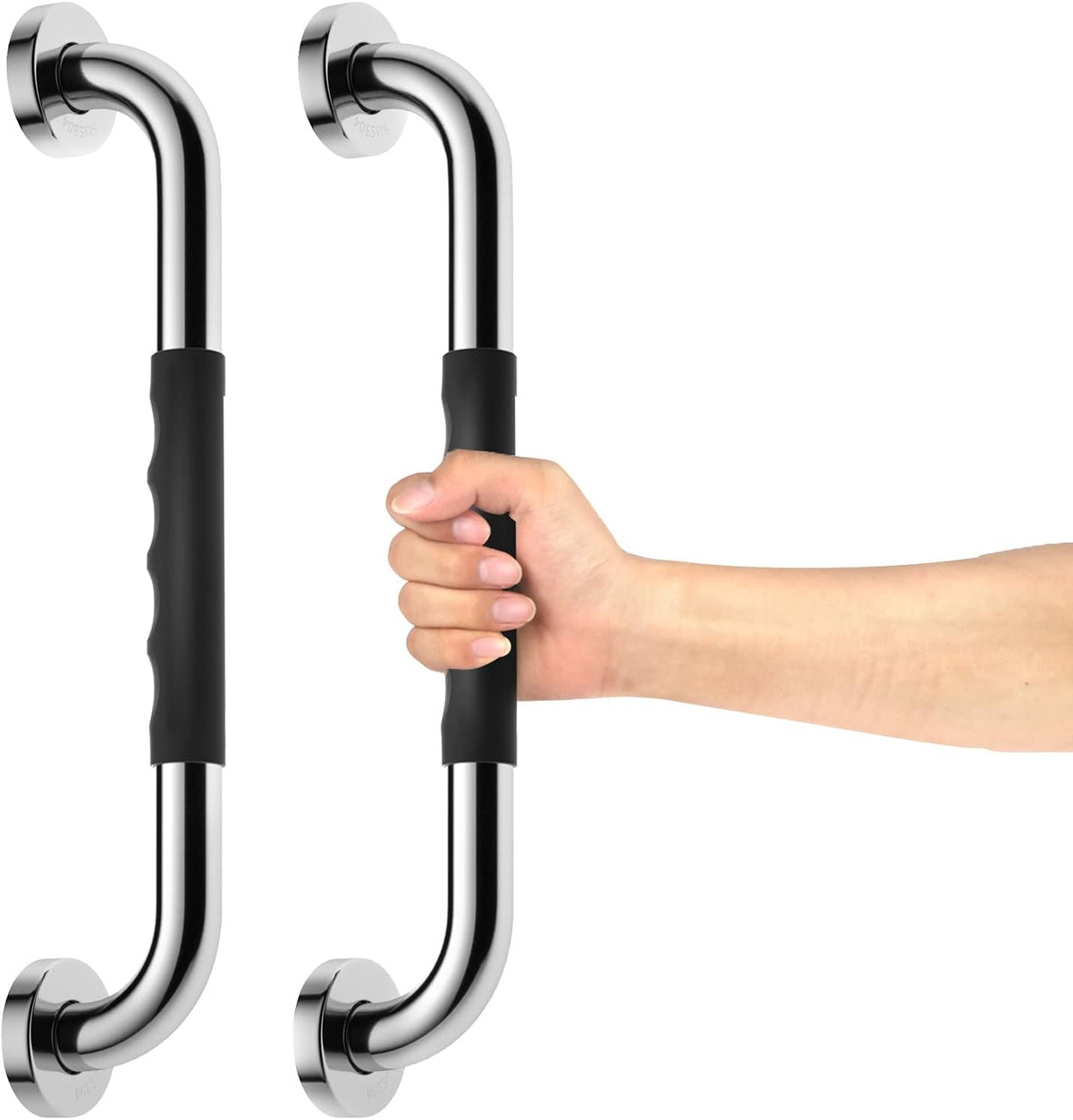 2 Pack 24 Inch Anti-Slip Stainless Steel Matte Black Shower Grab Bars I55719