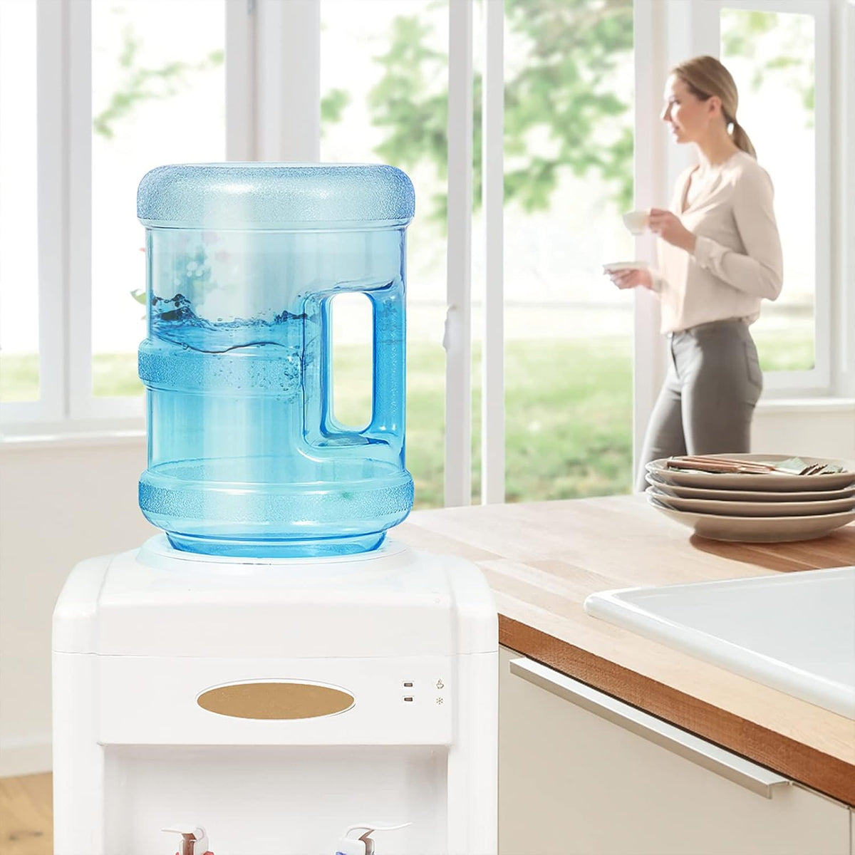 Plastic 5 Gallon Water Bottle with Cap PVC U74984
