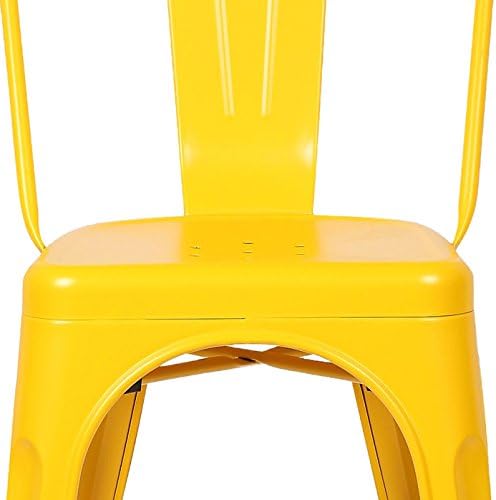 Yellow Metal Stackable Dining Chair (Set of 4) B36230