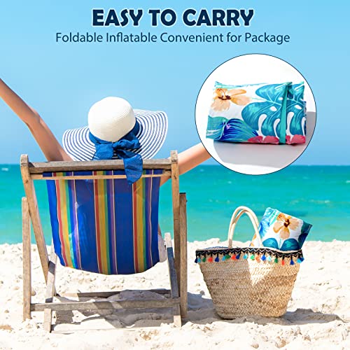 Inflatable Oversized Pool Float Lounger with Headrest T89254
