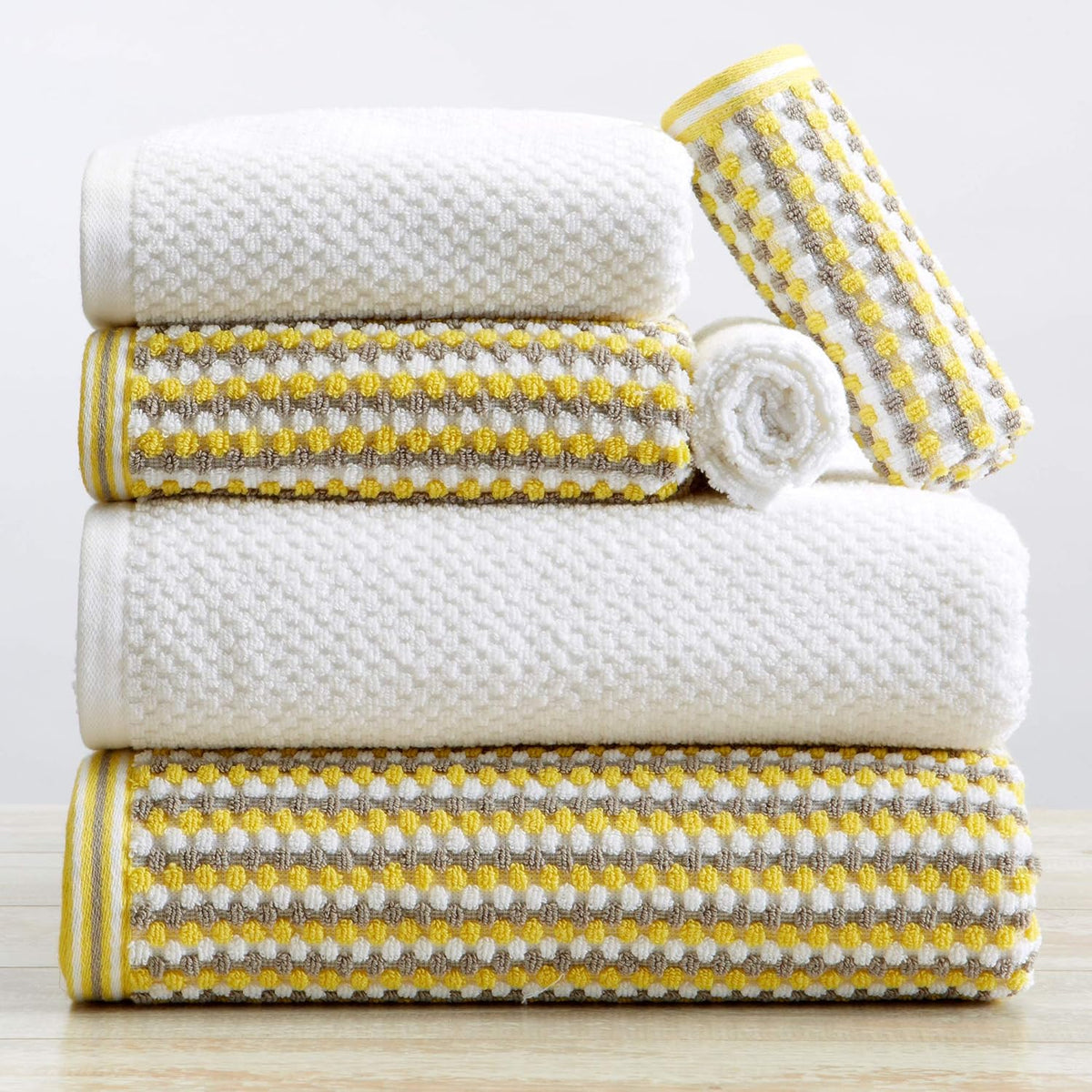Light Grey Set of 4 Cotton Quick-Dry Bath Towels I159