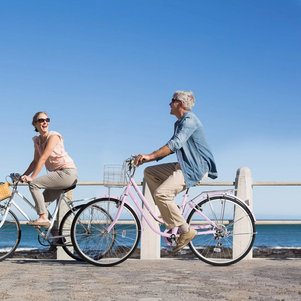 26 inch Commuter Bicycle with 7-speed, Baskets, Pink B8054
