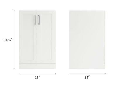 White 2-Door Home Bar Cabinet J758884