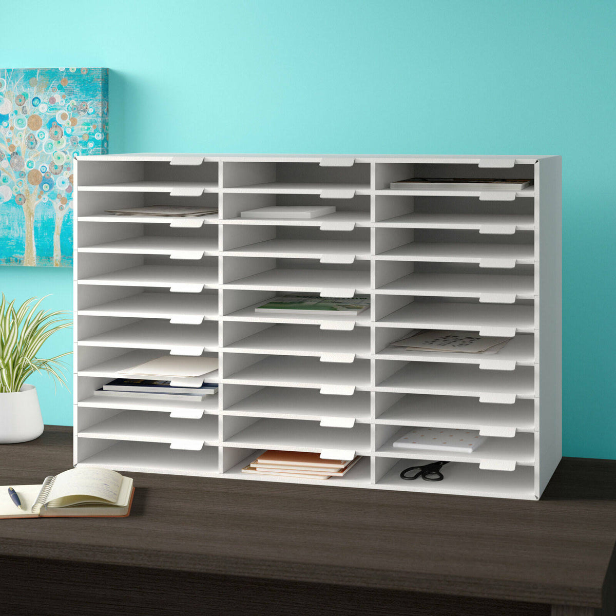 White 30 Slot File Organizer Y8970