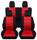 Black and Red Cotton Seat Covers for Jeep Wrangler JK 2-Door P863474