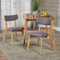 Dark Grey Fabric Dining Chairs Set of 2 V188