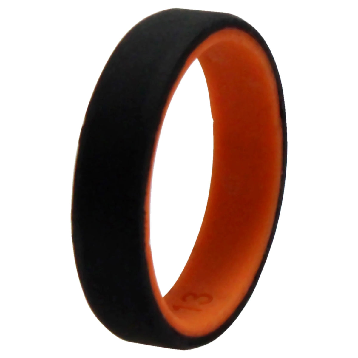 Silicone 6mm 2Layer Ring - Orange-Black - 13 mm Ring M104797