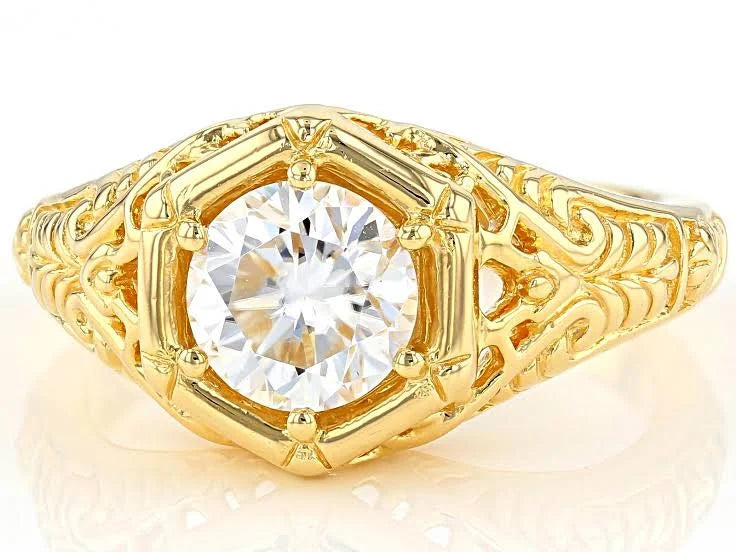 14K Yellow Gold Over Silver Moissanite Ring S96633