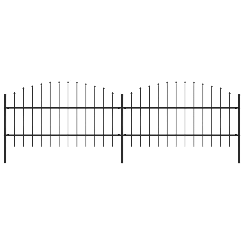 Black Steel Garden Fence with Spear Top 5.6& Q478