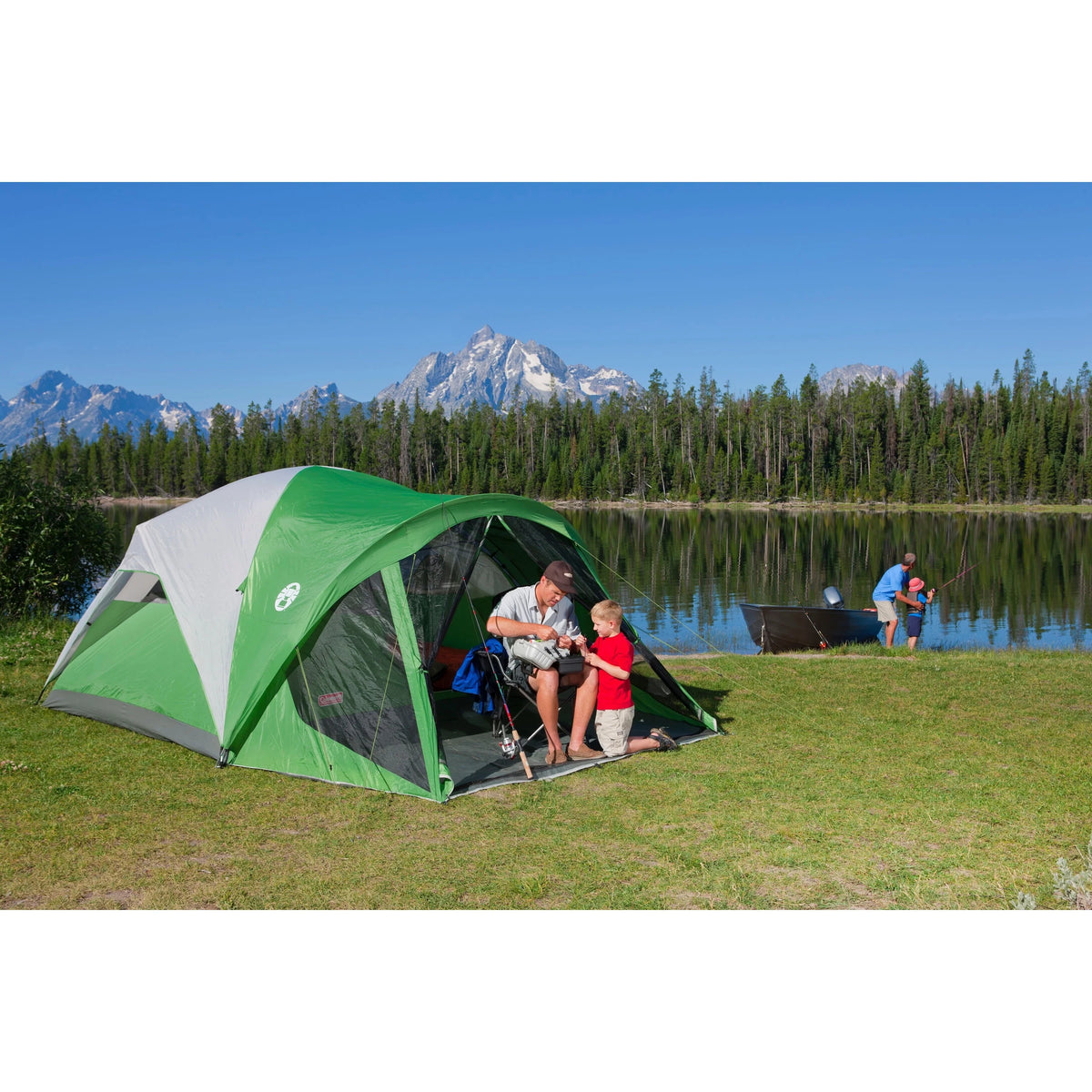 6-Person Dome Tent with Screen Room, Green D83075