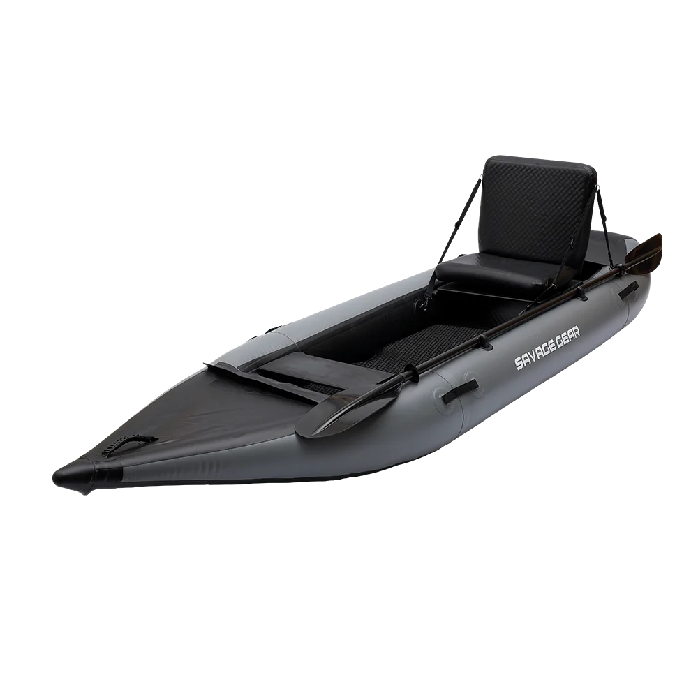 Inflatable Kayak Fishing Boat Set with Seat, Pump, Paddle, Repair Kit, Grey PVC F7704