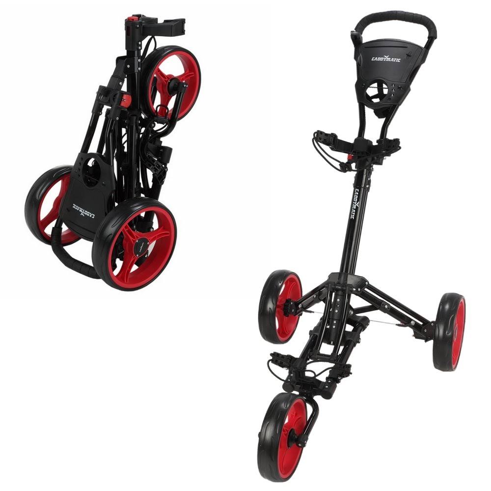 Folding Push Pull Golf Cart Black Red A70079