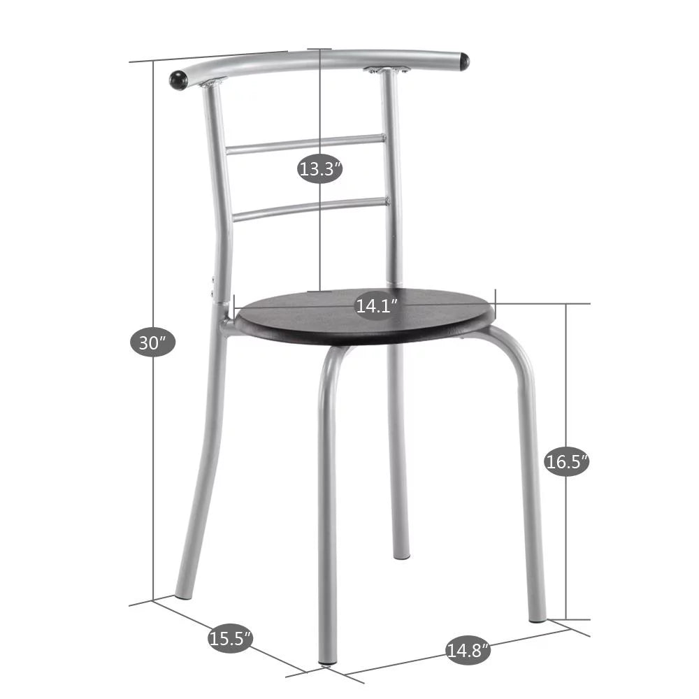 3-Piece Wooden Round Table and Chairs Set N696361