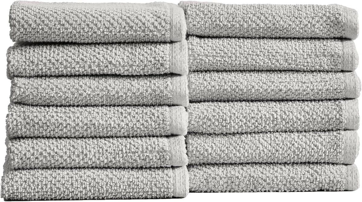 Light Grey Set of 4 Cotton Quick-Dry Bath Towels I159