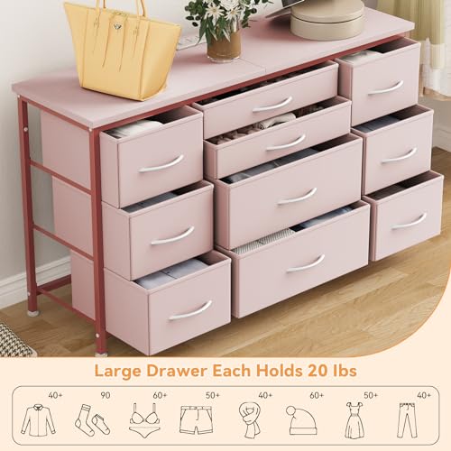 Black 10 Drawer Dresser with Power Outlet V513