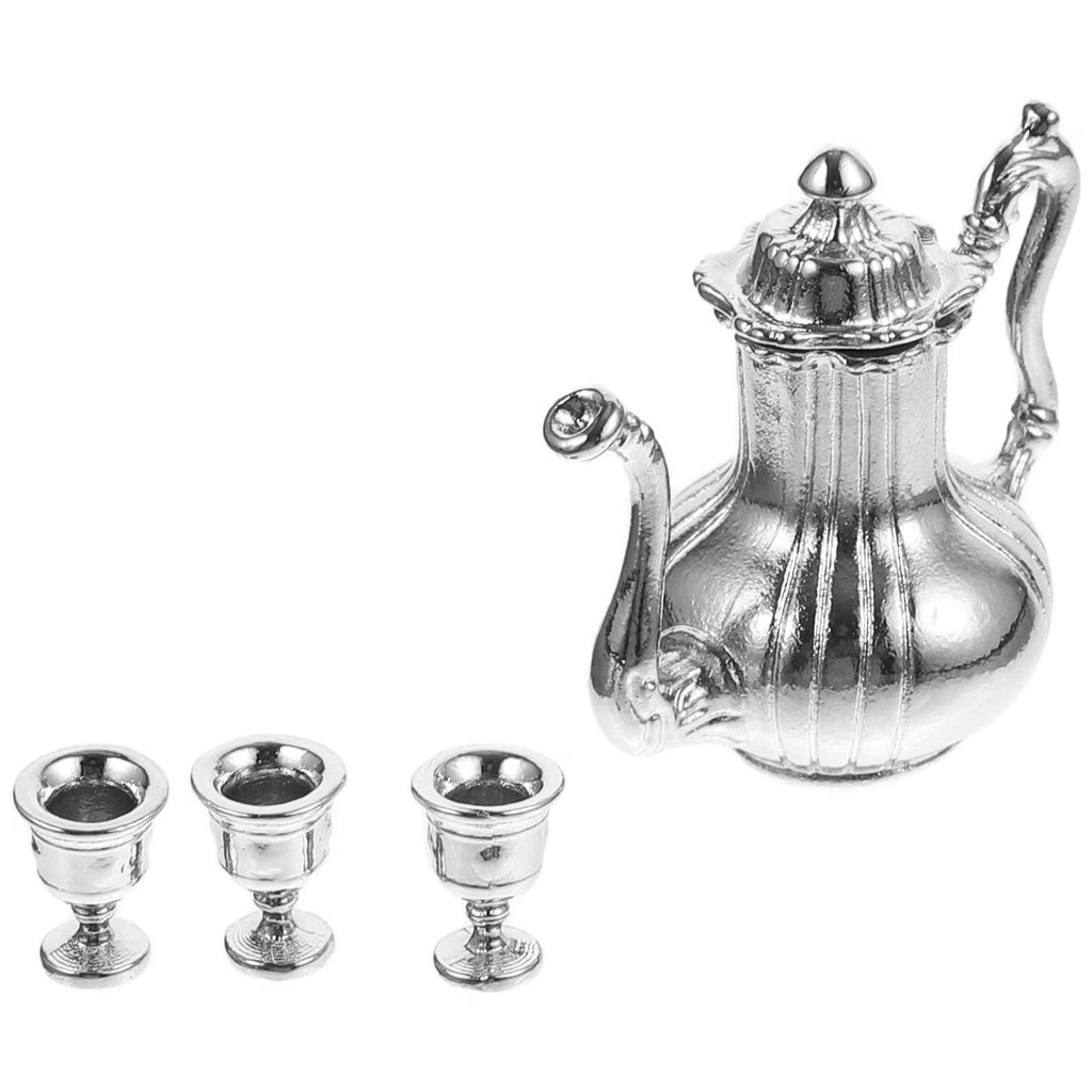 1:12 Miniature Dollhouse Teapot Toy Wine Bottle Jewelry Ornaments Metal T559418
