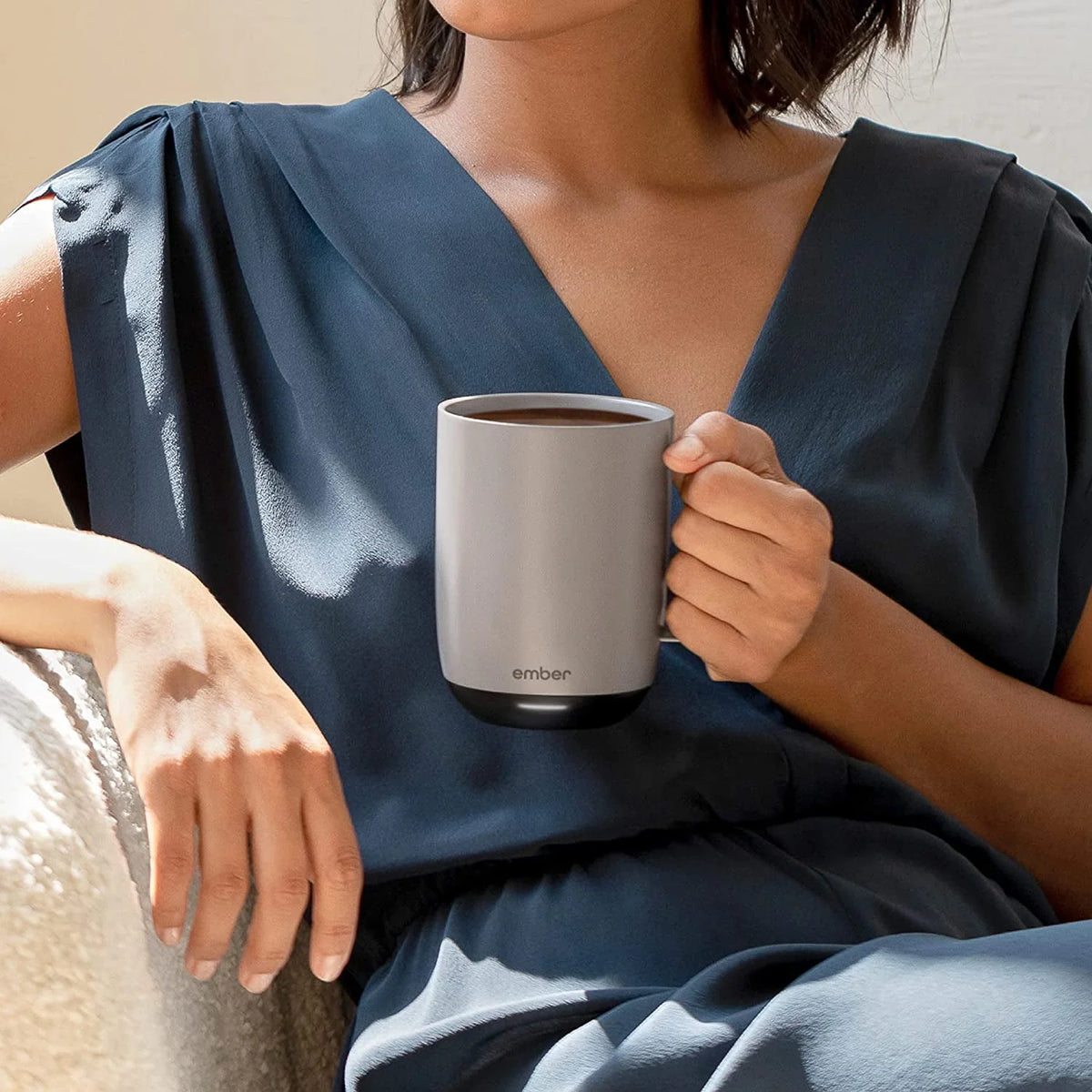 14 oz Grey App Controlled Heated Coffee Mug E3433