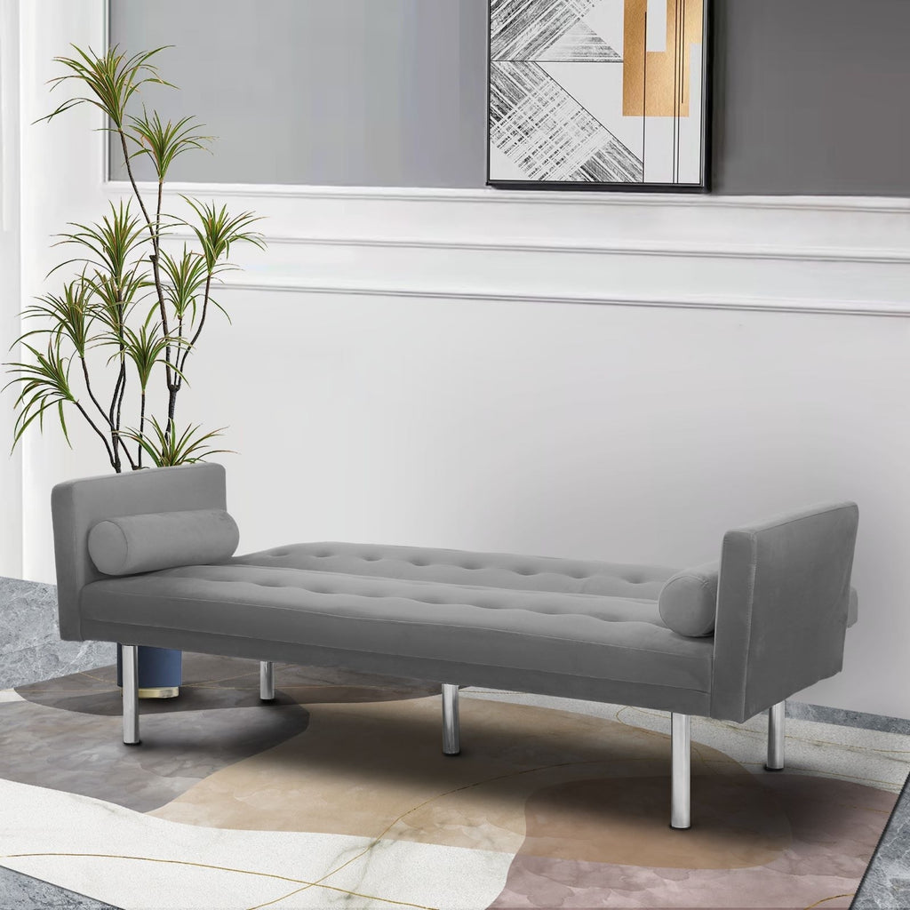 Pink Velvet Convertible Sofa Sleeper Sofa D8757