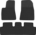 Black Red Rubber Car Floor Mats Set Y4598
