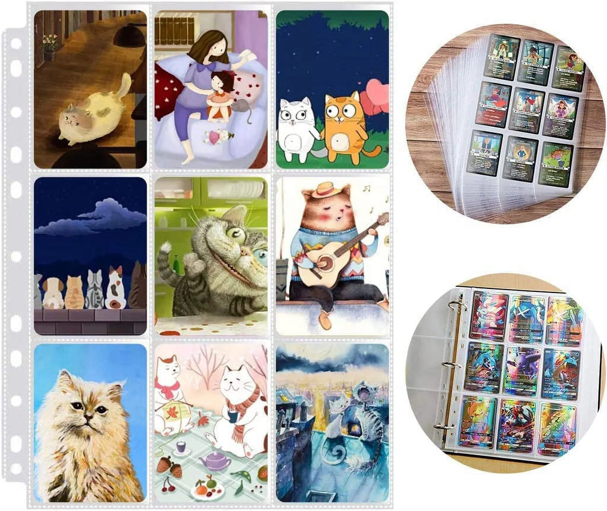 150 Pack Double Side 9-Pocket Trading Card Sleeve Pages A258