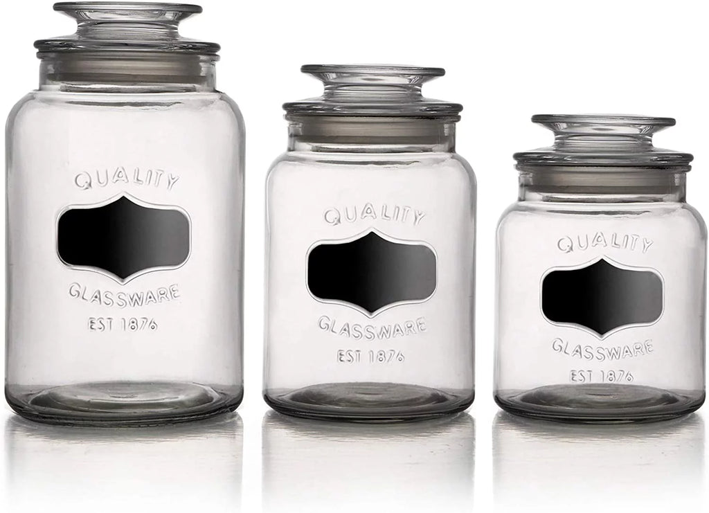 Clear Glass Food Storage Containers Set of 3 Q806