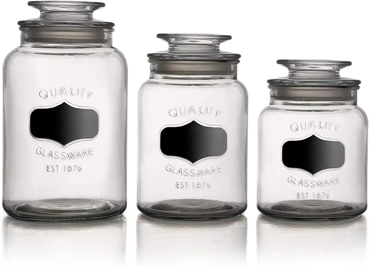 Clear Glass Food Storage Containers Set of 3 Q806