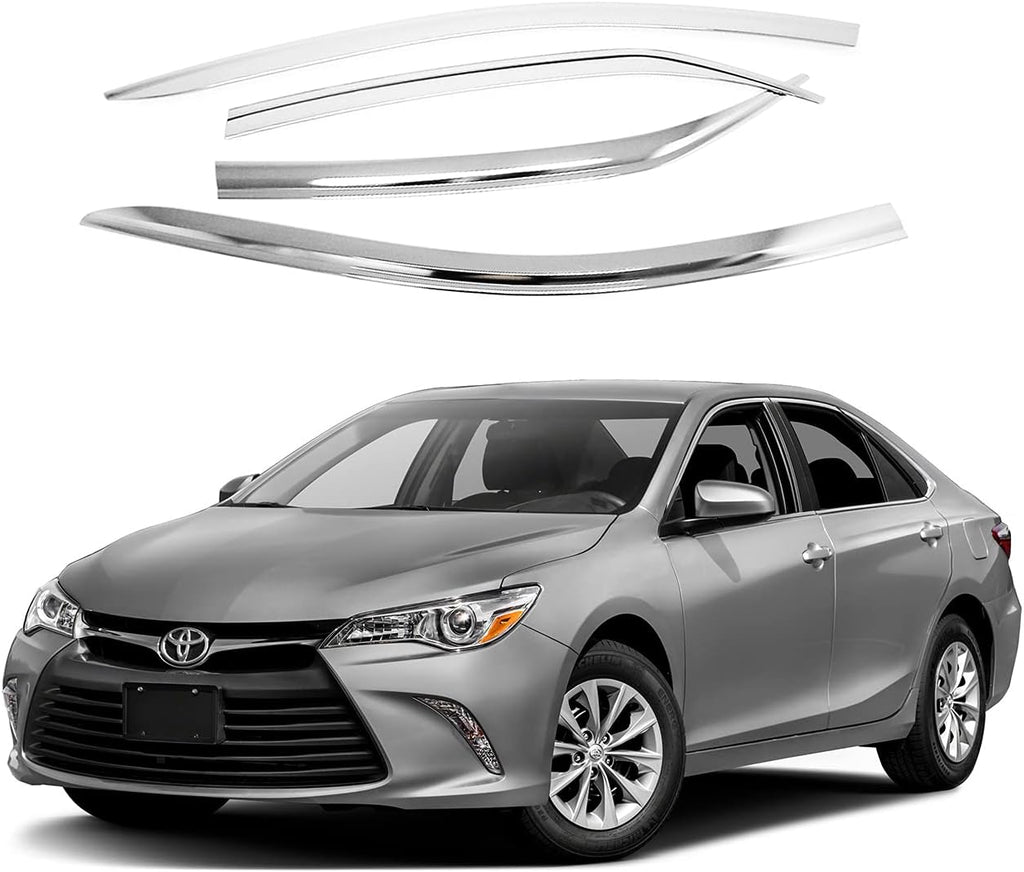 Chrome Side Window Vent Visor 4 Piece Set for Toyota Camry 2017-2021 U297