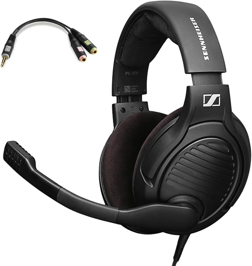 Gaming Headset with Noise-Cancelling Microphone, Over-Ear Open-Back Design, 10 ft Detachable Cable, Velour Earpads, Black C72165