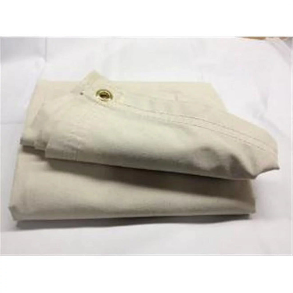 White 6 by 8 Feet Waterproof Canvas Tarp with Rustproof Grommets U1406