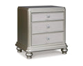 Silver 3 Drawer Nightstand A645