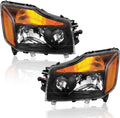 Headlight Assembly Black Housing with Amber Reflector J83845
