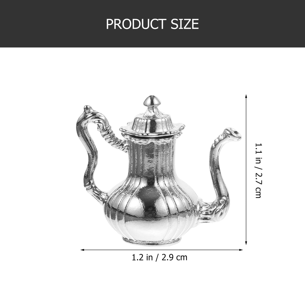 1:12 Miniature Dollhouse Teapot Toy Wine Bottle Jewelry Ornaments Metal T559418