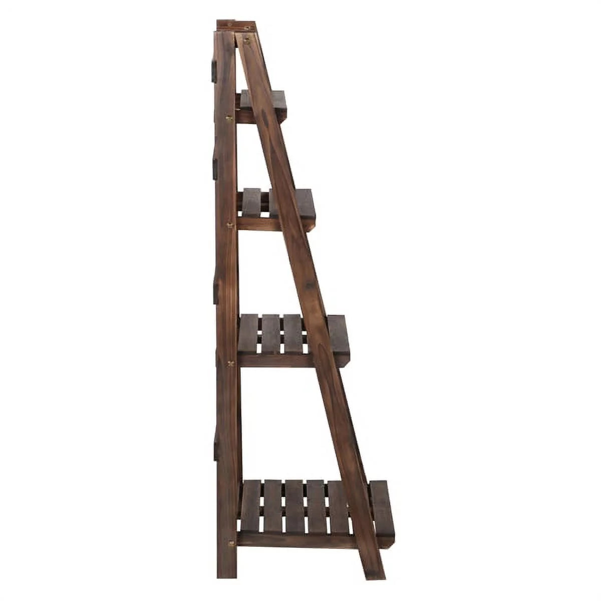 4 Tier Foldable Wooden Flower Stand Ladder Shelves G53959