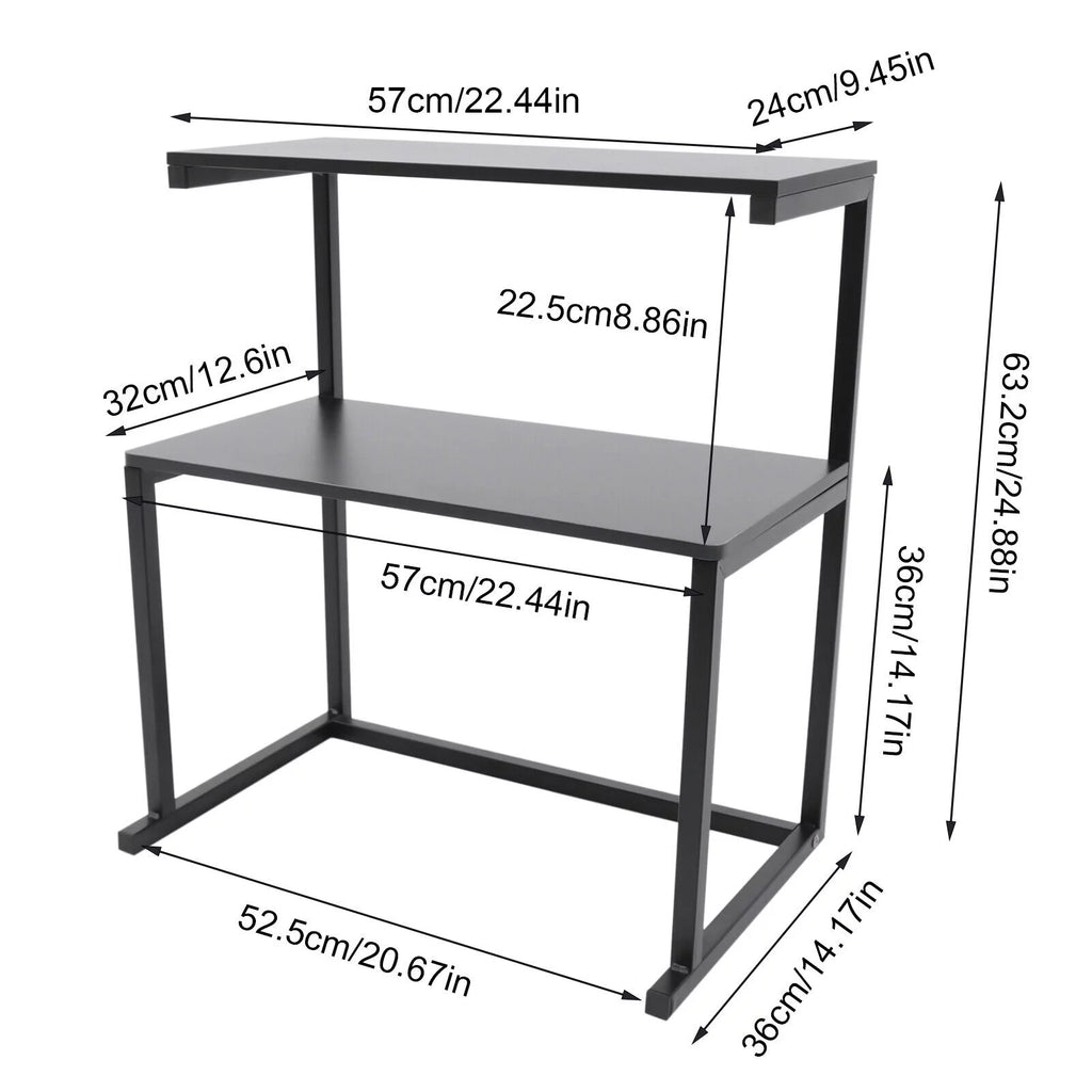 Black 3-Tier Printer Stand Storage Shelves B572