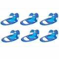 Blue 6 Pack Pool Lounge Chair with Sun Canopy A49846
