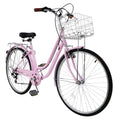 26 inch Commuter Bicycle with 7-speed, Baskets, Pink B8054