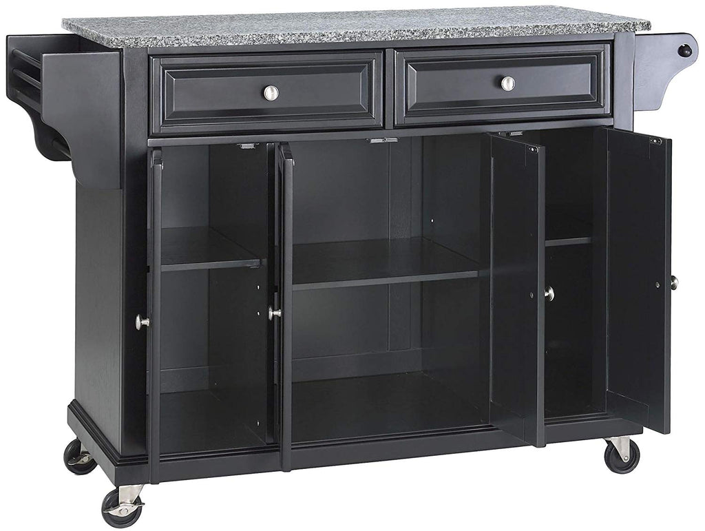 Black/Gray Stainless Steel Wood Kitchen Cart W557
