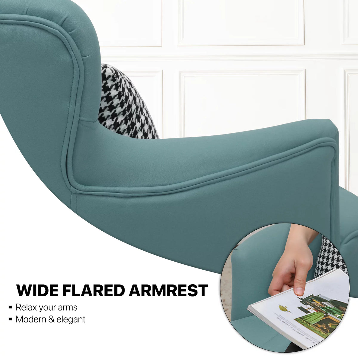 Cadet Blue Upholstered Accent Chair with Pillow U4245