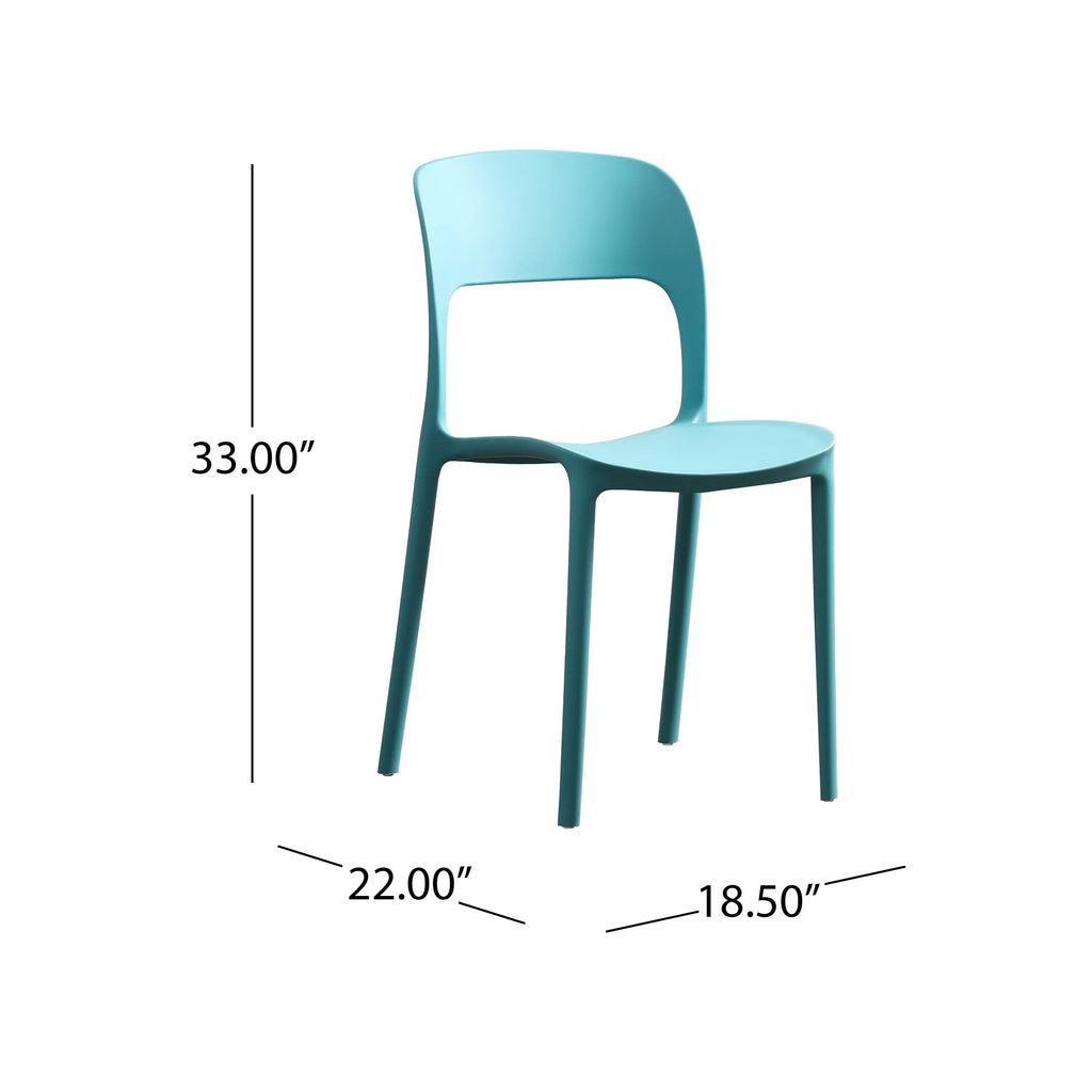 Plastic Stacking Dining Chairs Set of 4 O4777