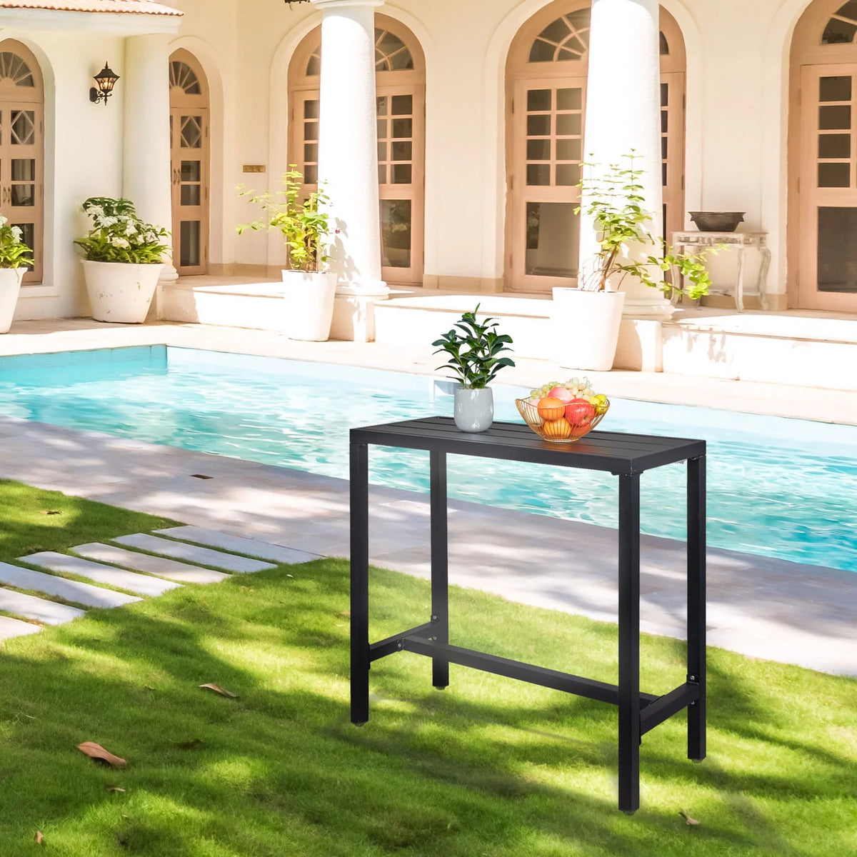 Black Iron Adjustable Bar Table Y7201