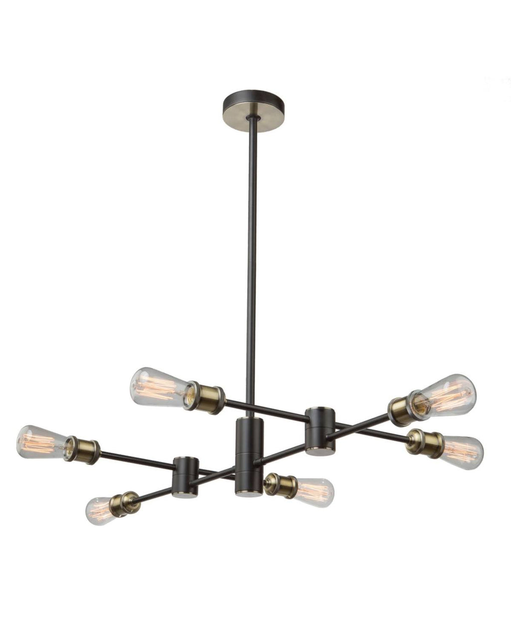 Matte Black Satin Brass 6 Light Chandelier Q69862