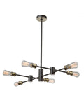 Matte Black Satin Brass 6 Light Chandelier Q69862