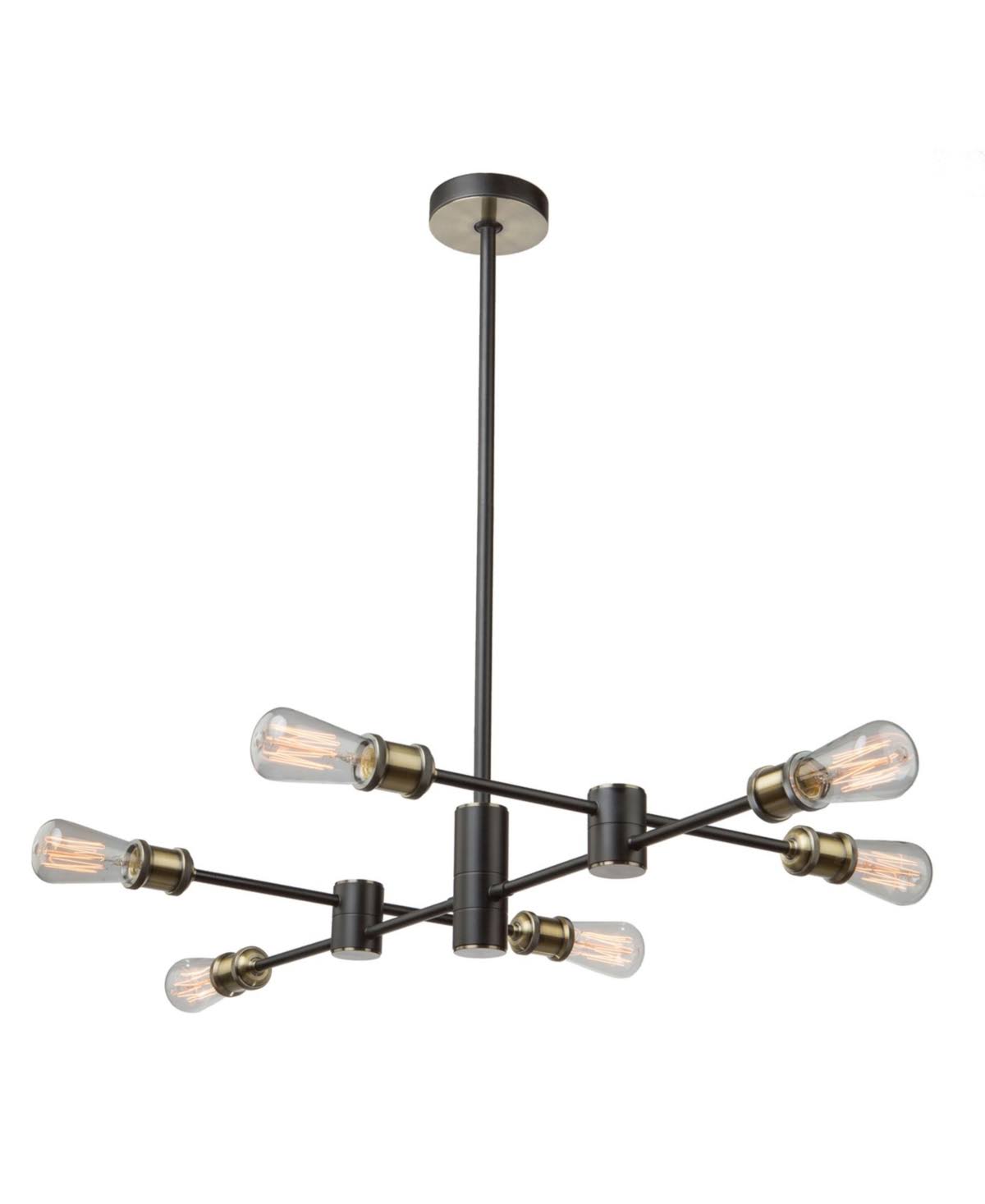 Matte Black Satin Brass 6 Light Chandelier Q69862