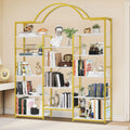 5-Tier Gold and White Bookshelf O72175